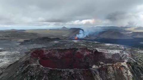 Additional video showing volcano eruptions and lava in Iceland
