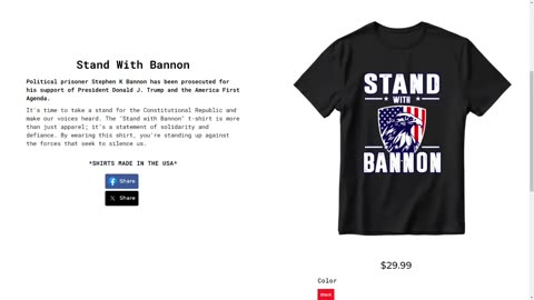 Stand With Bannon Shirts Available Today For YOU | Go To StandWithBannon.com To Get Yours