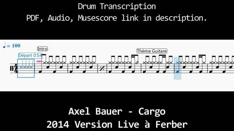 Axel Bauer - Cargo Livre à Ferber - Drum Transcription