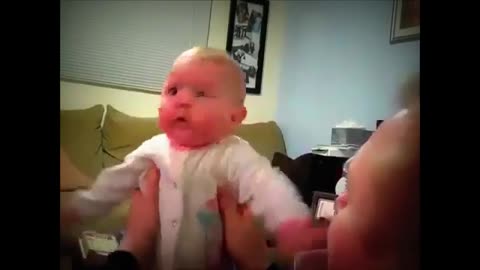 funny baby reactions video
