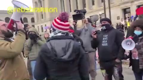 Things Get HEATED When Man Confronts BLM Protestors Outside Kenosha Courthouse