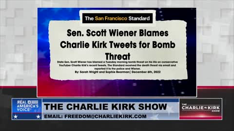 Democrat Scott Wiener Blames Charlie Kirk for Bomb Threats