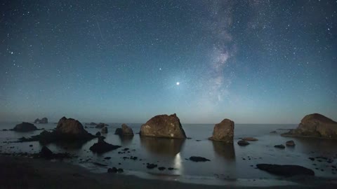 Perseids meteor shower from Oregon Coast