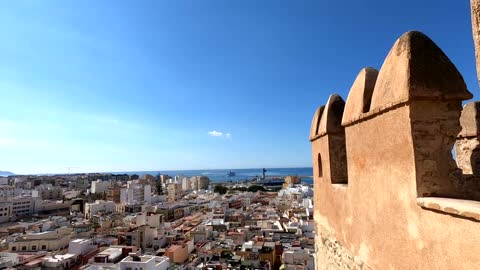 Castle in Almeria, Spain. Alcazaba