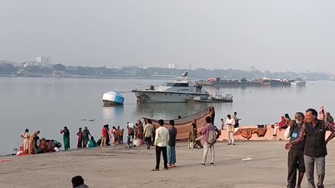 Ganga bord new year celebrition india