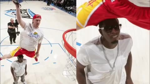 Old footage of Diddy at 2012 NBA Dunk Contest