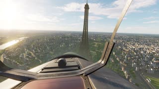 The Eiffel Tower as seen from the cockpit of a F-15E