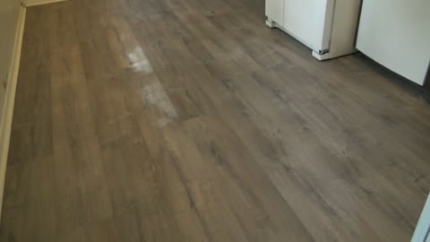 Quickstep Laminate plank #4043 Colossia installed in a basement and kitchen