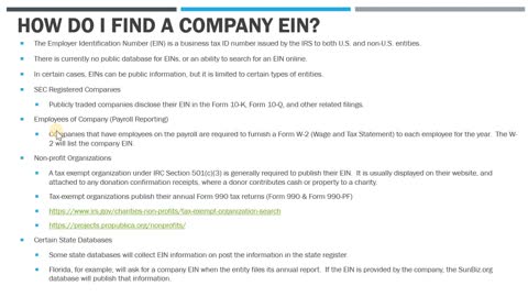 How to Search for a Company EIN?