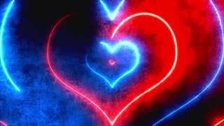 428. Love ❤️💙Red and Blue Romantic Neon Hearts