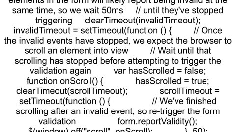 HTML5 Form validation message doesn39t show when scrollbehaviour is set to 39smooth39 on html tag i