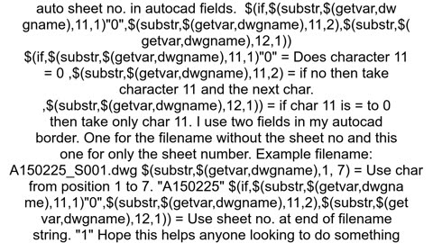 Autocad Diesel IF expression for sheet number tag