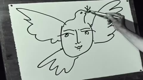 Pablo Picasso drew a face in France in 1956, and the event was filmed.