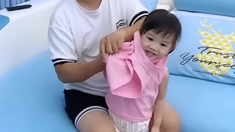 Little girl looking good with her new style dress