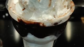 Eating Hot Fudge Sunday, Dairy Queen (DQ), Ford Rd, Dbn Hgts, MI, 4/10/24
