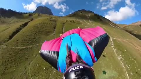 because you are destined to touch the blue sky. Wing mounted flight extreme sport parachuting