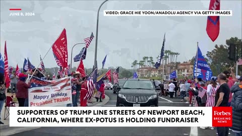 Trump Supporters Line Streets Of Newport Beach, California,