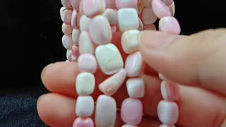 Pink opal roundle Princess Herishi beads as gemstone making handmade Simple atmosphere