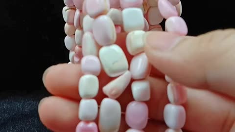 Pink opal roundle Princess Herishi beads as gemstone making handmade Simple atmosphere