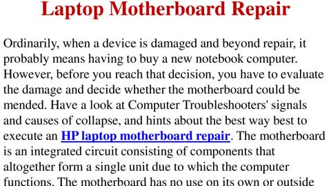 Tips On How To Perform An HP Laptop Motherboard Repair