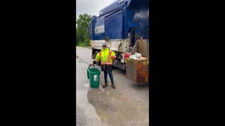 Canadian one woman solid waste collection team