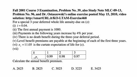 Exam LTAM exercise for November 9, 2021