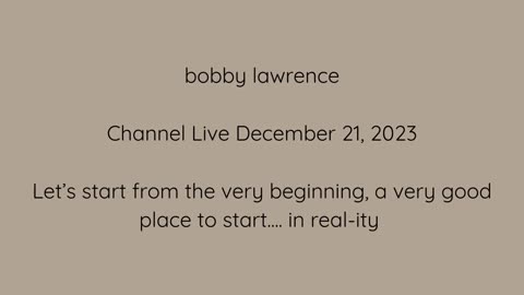 Bobby Lawrence 12/21/2023 Channel Live