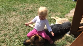 Little girl shares special friendship with German Shepherd