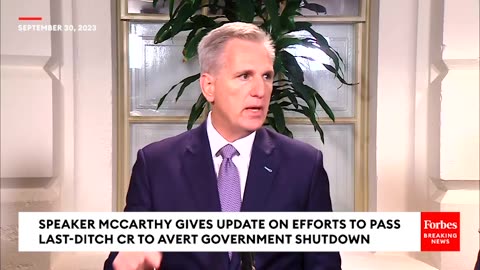 BREAKING NEWS- Speaker McCarthy Announces Last-Ditch Plan To Avoid Government Shutdown