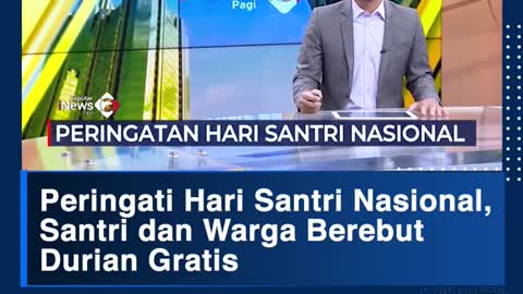 Peringati Hari Santri Nasional,Santri dan Warga BerebutDurian Gratis