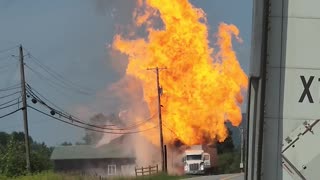 Massive Inferno Rises Out of Semi Truck