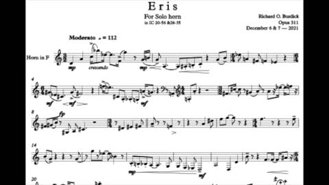ERIS (the tenth planet) for solo horn, Op. 311