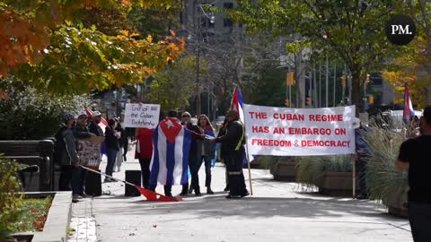 Cuban Refugee SHAMES Pro-Communist Protestors, Yells "Let's Go Brandon"