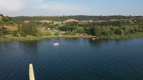 Drone Footage of Boats In a Lake