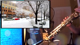 Soprano Sax - Let It Snow and a Snowy Riverside Walk