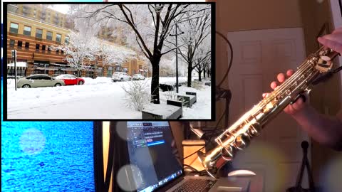 Soprano Sax - Let It Snow and a Snowy Riverside Walk
