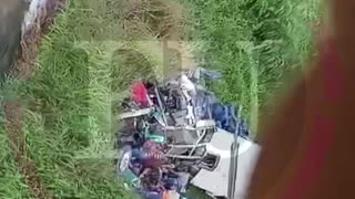 Accidente de bus en puente de Gambote