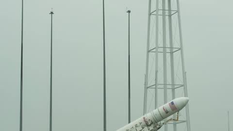 Latest News Antares Rocket Raised on Launch Pad