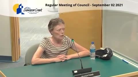 Dr. Gina Gold - molecular biologist Dawson Creek Canada City Council Meeting - Nuremburg Code
