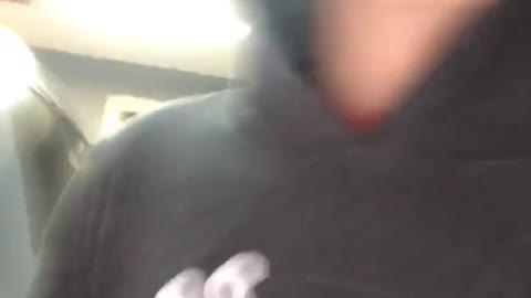 Selfie recording guy hits head on garage door