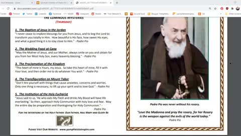 Padre Pio Prayer Group Meeting For October 13, 2020