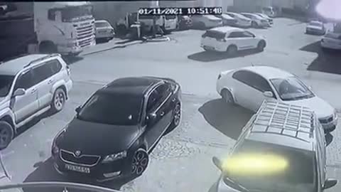 The man in the car had a very bad day