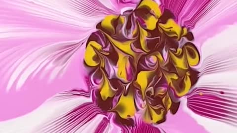 Fluid painting simply draws flowers