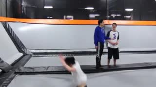Flexible triple backflip trampoline
