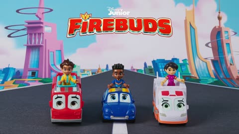 Disney Junior Firebuds, Bo and Flash, Action Figure and Fire Truck