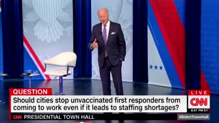Audience CLAPS for Biden's INSANE Call for the Firing of Unvaxxed First Responders