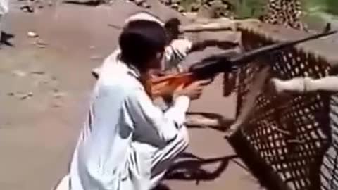 Funny pakistani pathan when try to fire what happen next
