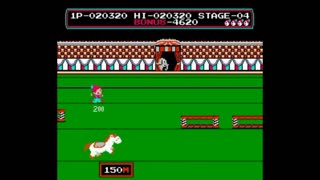 Circus Charlie (NES/Famicom) Gameplay