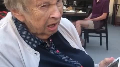 Sweet great-grandmother adorably struggles to say man's name