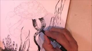 How to Draw and Ink a Rockgush Monster - Fantasy Art